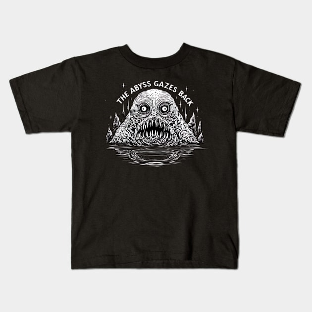 Gaze into the abyss Kids T-Shirt by Dead Galaxy